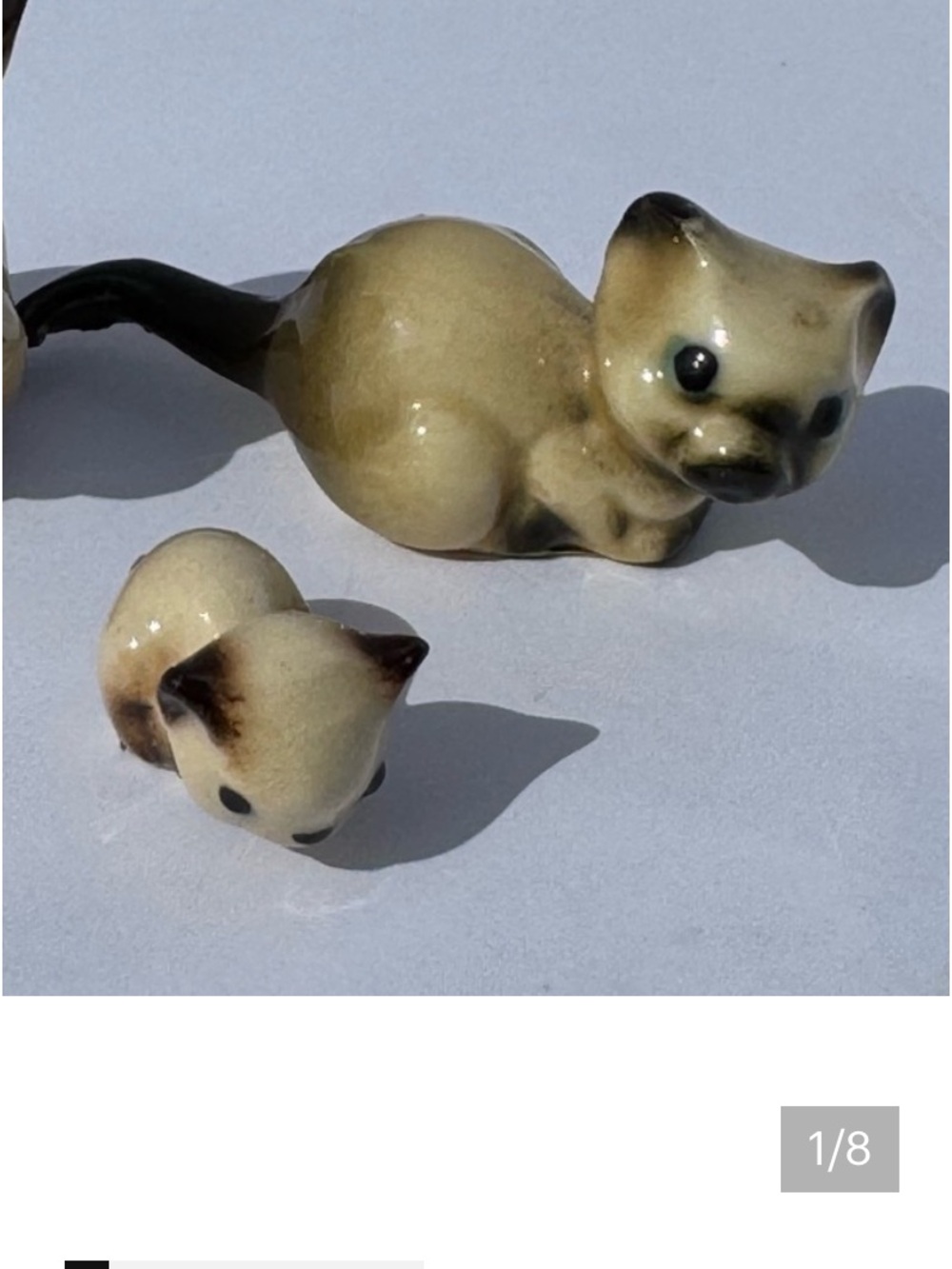 Siamese cats figurine set of 2 ceramic or porcelain 1950s to 1960s Japan VTG